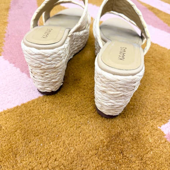 Kaanas Tenerife Raffia Platform Sandals Natural Tan Woven Espadrille Women’s 9 - Picture 6 of 7